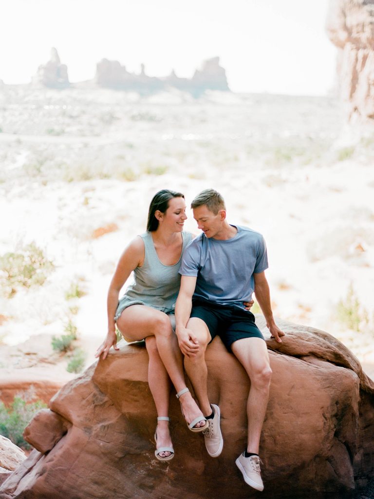 Moab Arches National Park Engagement Session at Sunrise by Heidi Vail Photography